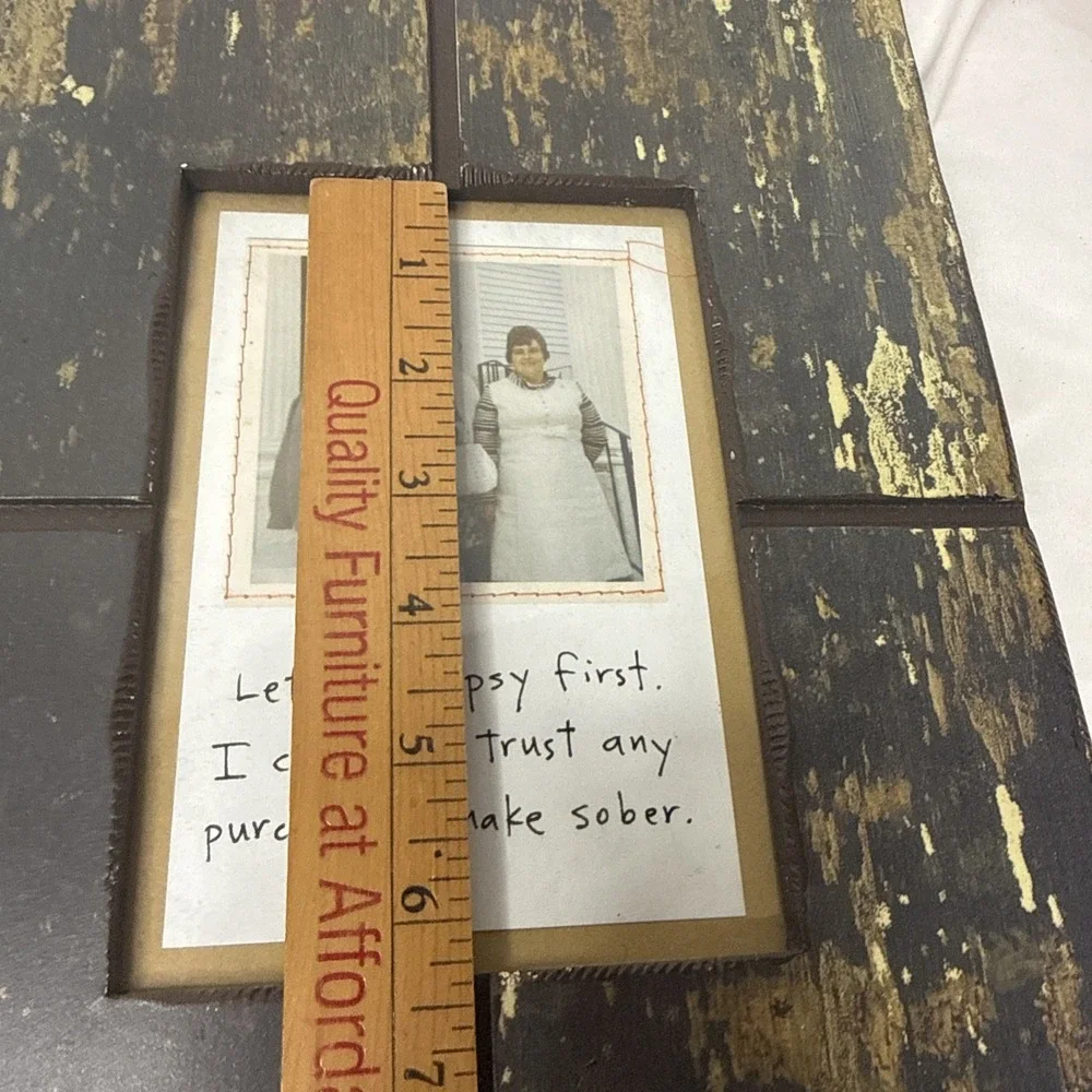 Distressed Wood Plank Picture Frame Weathered Farmhouse Shop Tipsy Decor VTG Pic